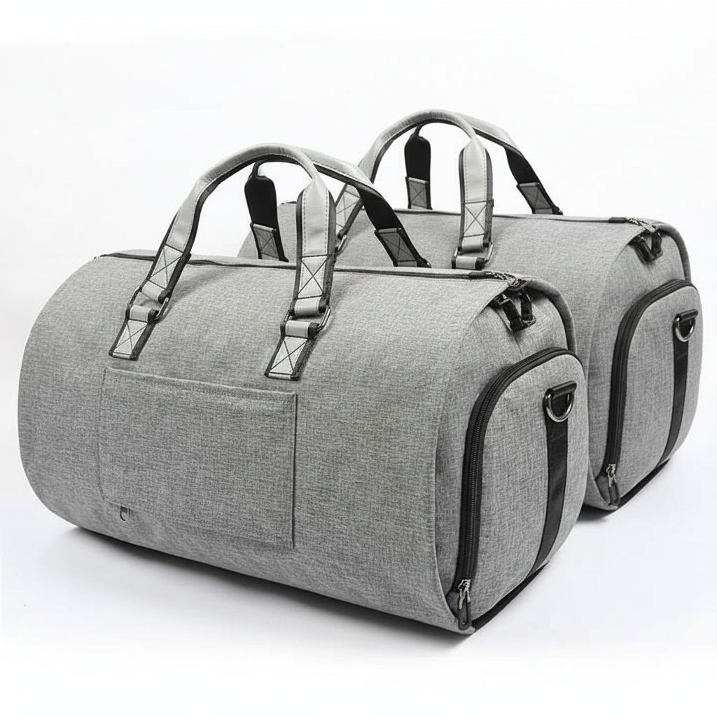 Men's Canvas Duffel Bag with Shoe Compartment - three-quarter-view