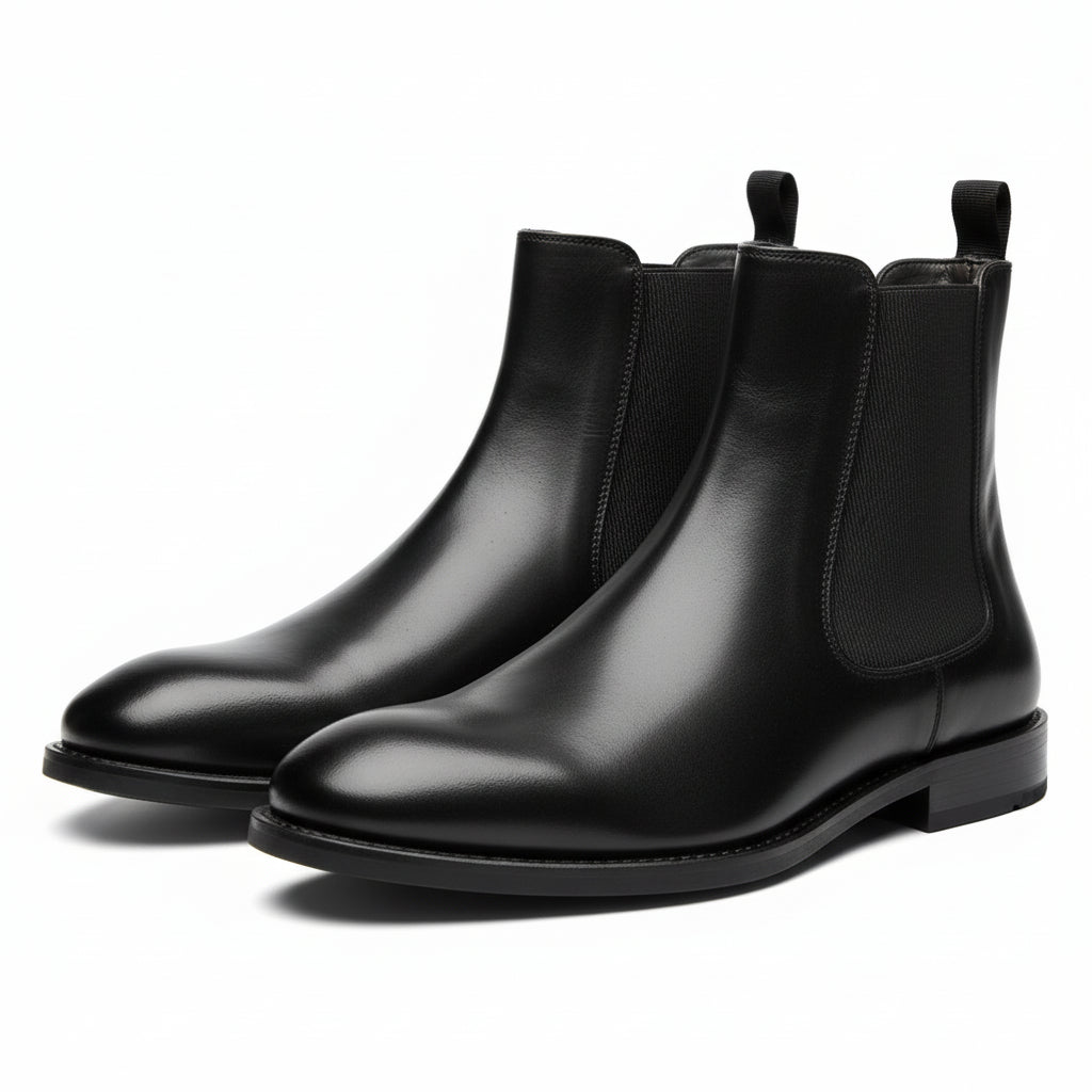 three-quarter-view - Men's Cow Leather Chelsea Dress Boots