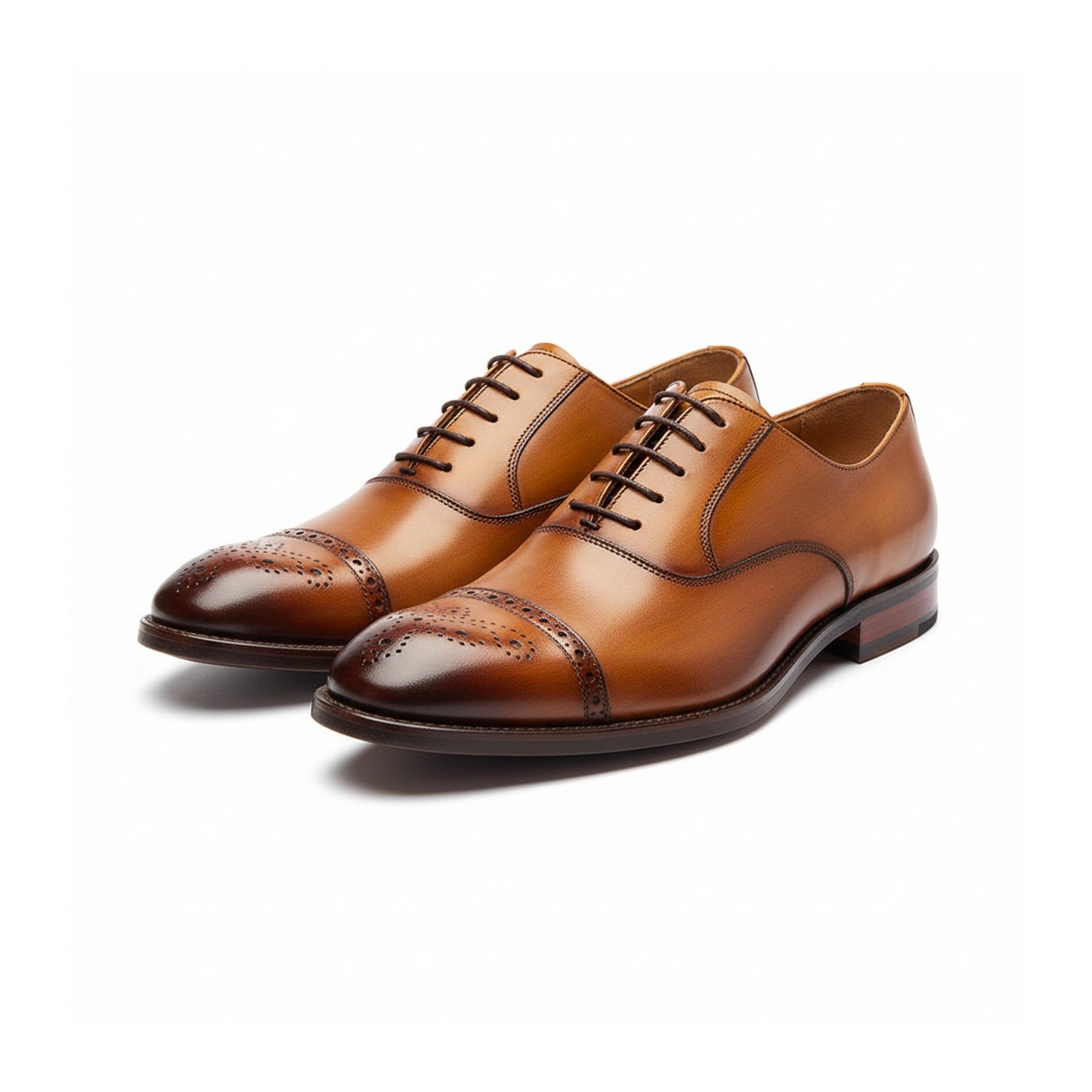 three-quarter-view - Men's Cow Leather Derbies Dress Shoes