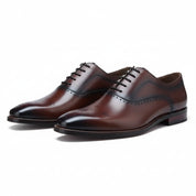 three-quarter-view - Men's Cow Leather Oxford Dress Shoes
