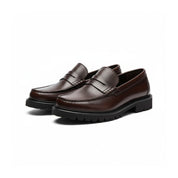 three-quarter-view - Men's Cow Leather Penny Loafers