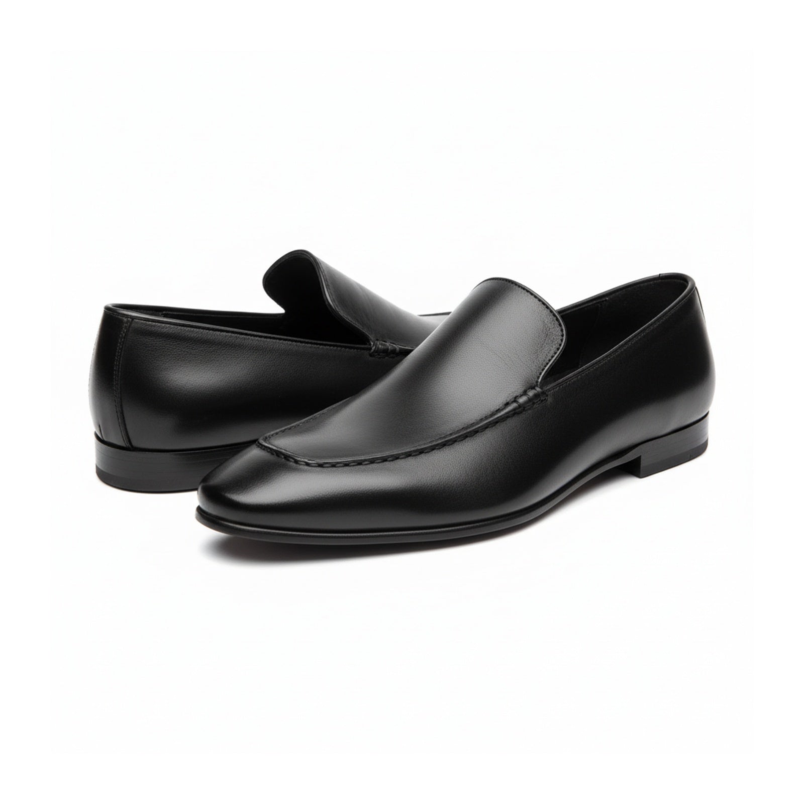 three-quarter-view - Men's Cow Leather Slip-On Loafers