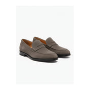 three-quarter-view - Men's Cow Leather Suede Penny Loafers
