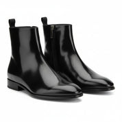 three-quarter-view - Men's Cow Leather Waterproof Zipper Boots
