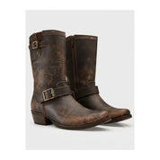 three-quarter-view - Men's Dark Brown Leather Cowboy Boots
