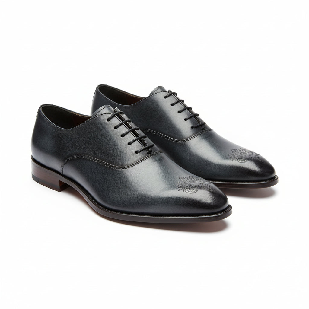 three-quarter-view - Men's Genuine Leather Oxford Dress Shoes
