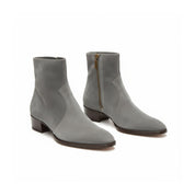 three-quarter-view - Men's Gray Suede Dress Ankle Boots