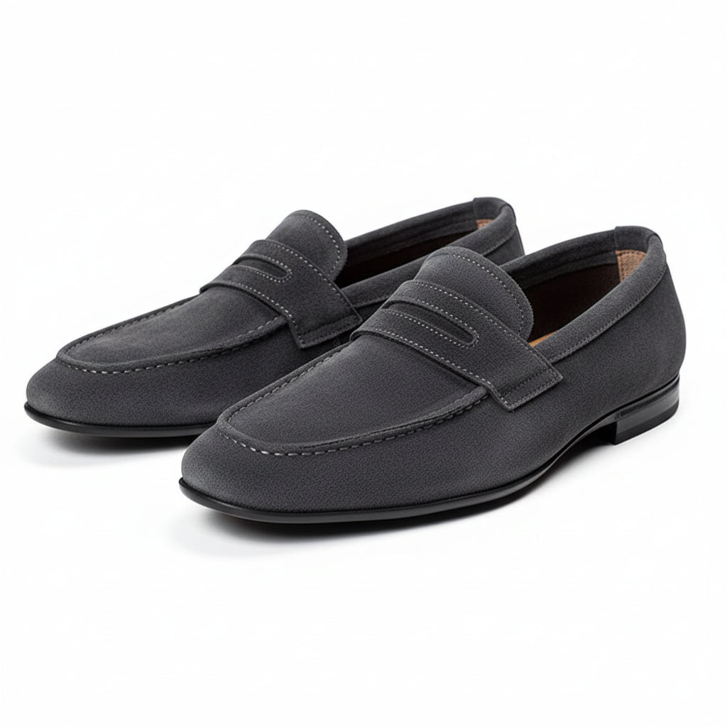 three-quarter-view - Men's Leather & Suede Moccasin Loafers