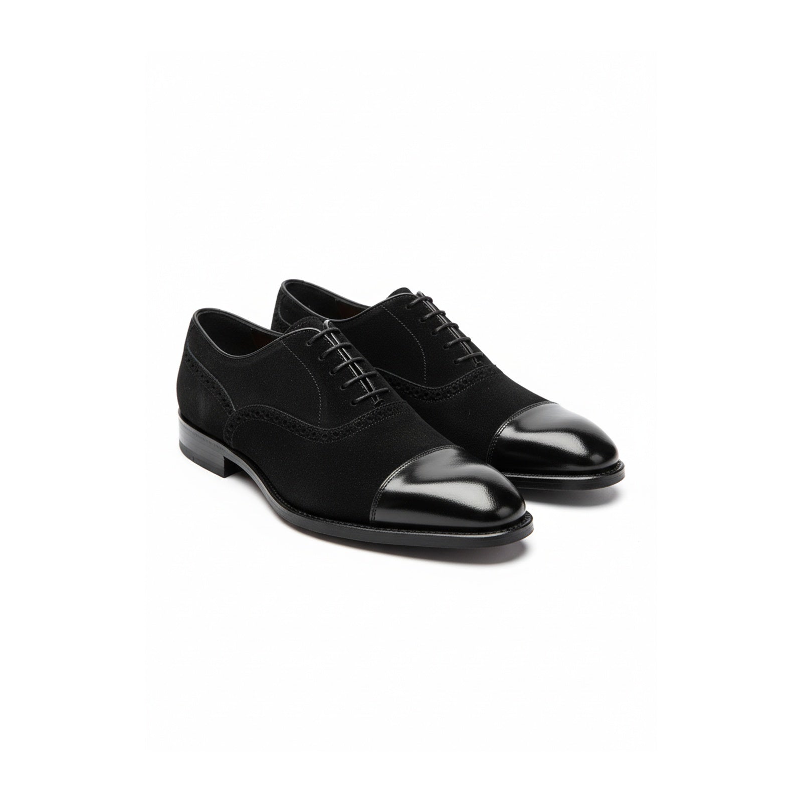 three-quarter-view - Men's Leather & Suede Oxford Shoes