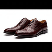 three-quarter-view - Men's Maroon Leather Dress Shoes
