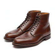 three-quarter-view - Men's Maroon Leather Lace-Up Ankle Dress Boots