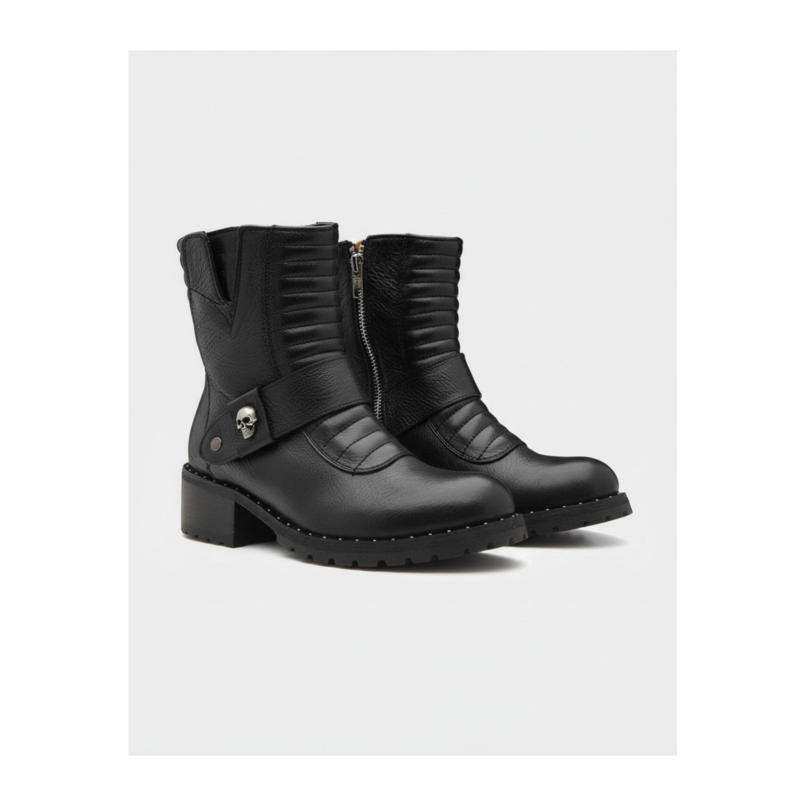 three-quarter-view - Men's Protective Leather Motorcycle Boots