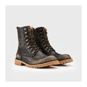 three-quarter-view - Men's Sand Brown Leather Biker Boots