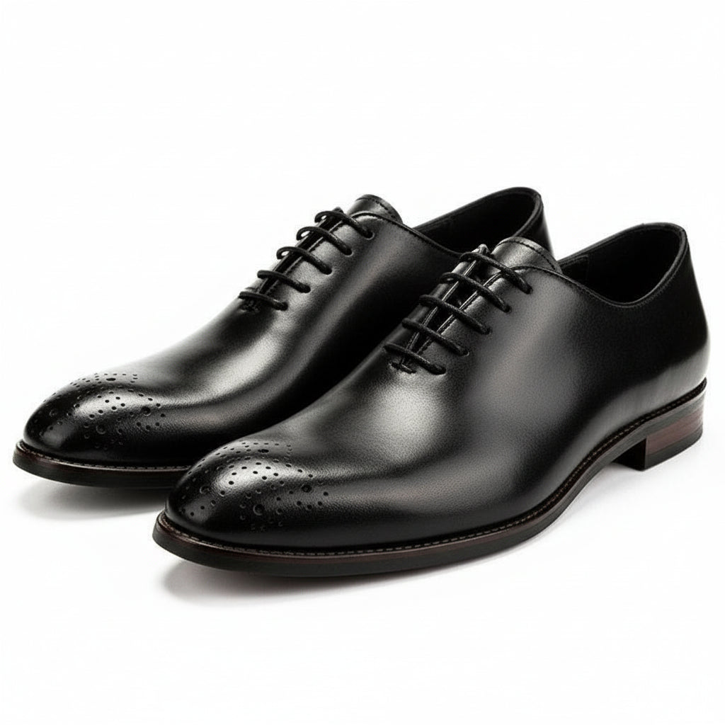 Men's Suede Full Grain Leather Dress Shoes - three-quarter-view