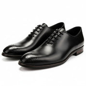 Men's Suede Full Grain Leather Dress Shoes - three-quarter-view