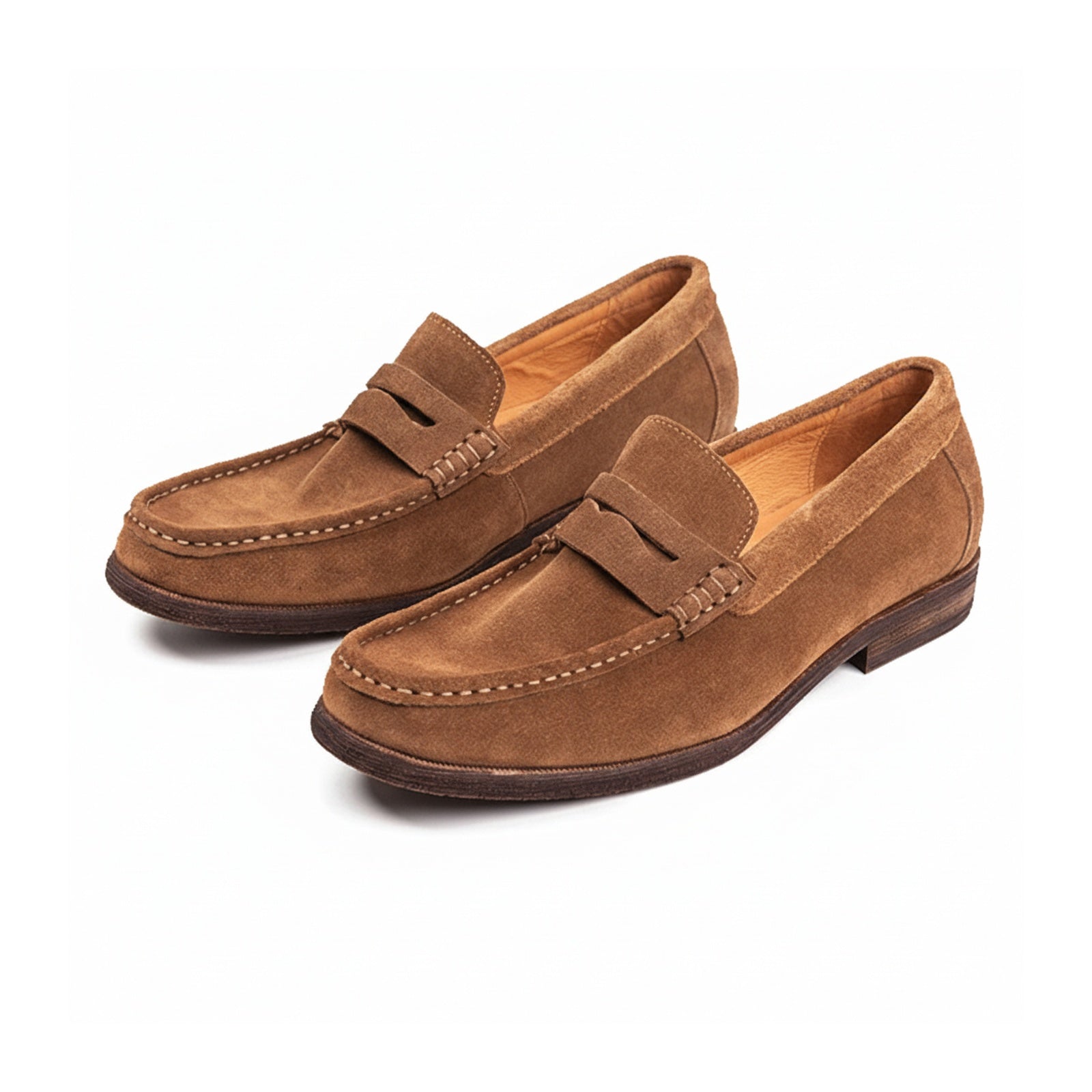 three-quarter-view - Men's Suede & Leather Casual Loafers
