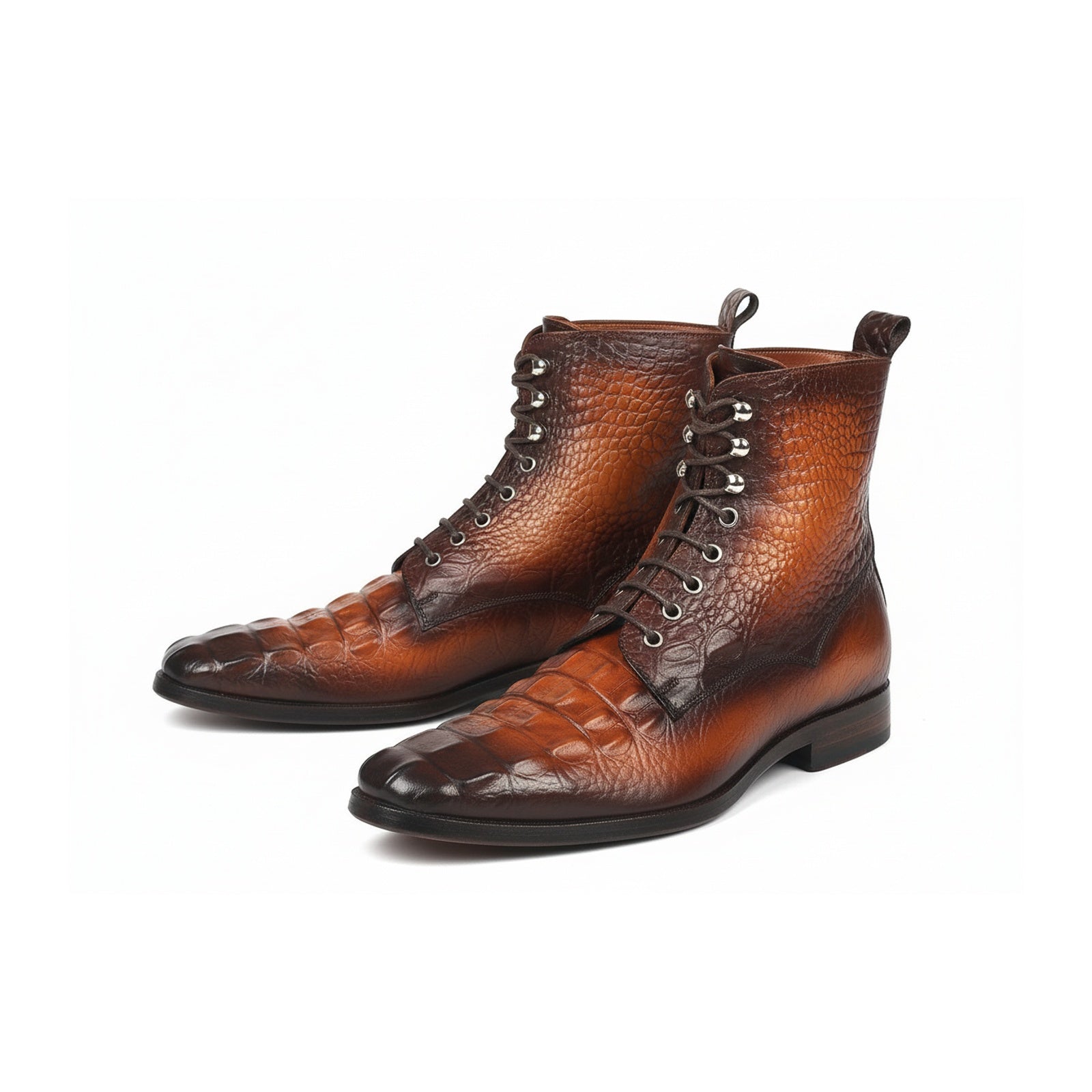 three-quarter-view - Men's Tan Brown Leather Ankle Boots