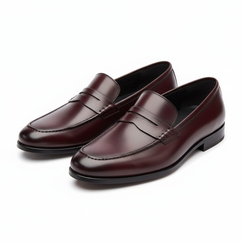 three-quarter-view - Men's Tan Brown Leather Moccasins