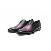 Men's Two-Tone Patina Leather Oxford Shoes - three-quarter-view