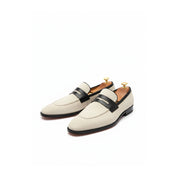 Men's Two-Tone Suede Loafers - three-quarter-view