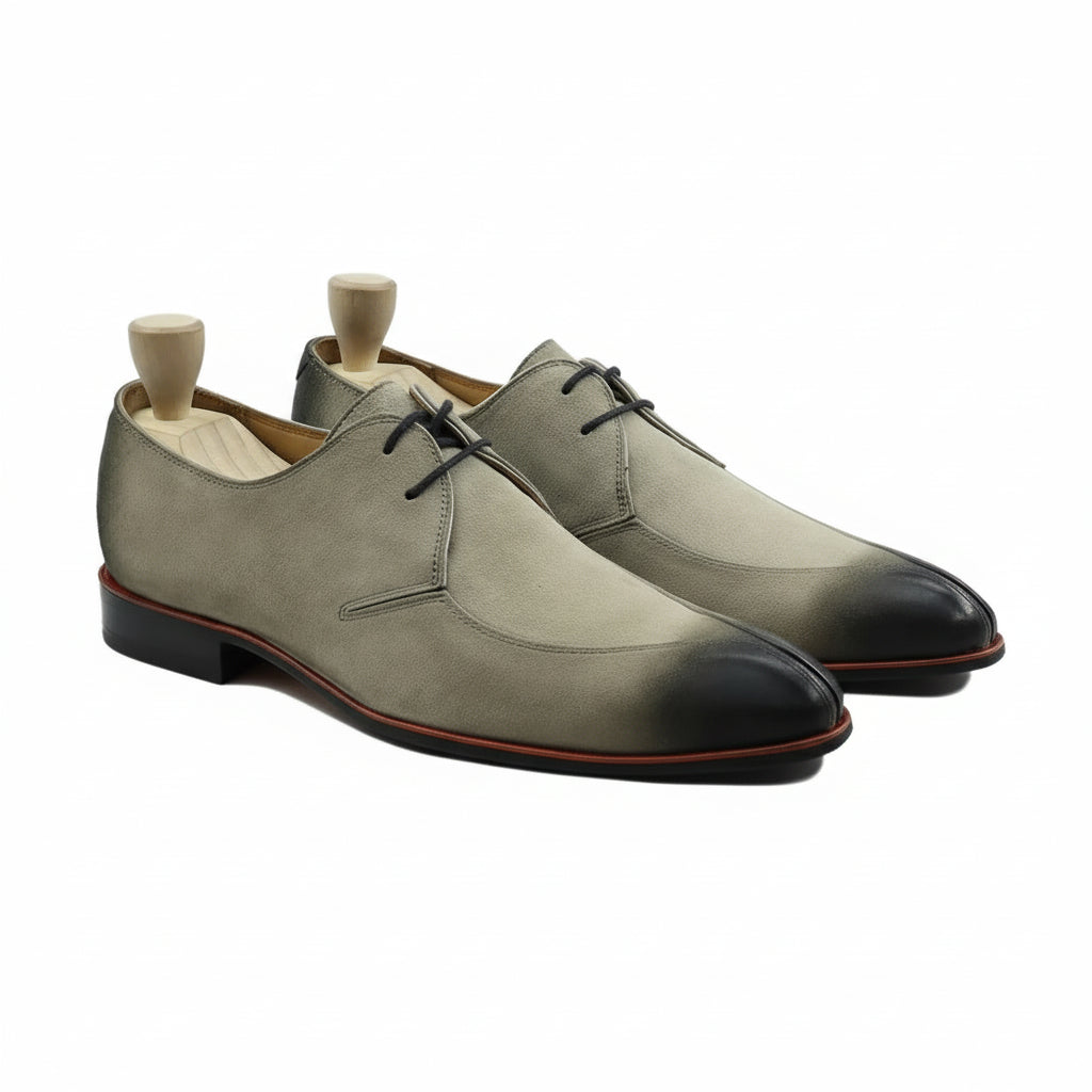 three-quarter-view - Men's Two-Tone Suede Wingtip Dress Shoes