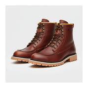 three-quarter-view - Men's Walnut Leather Biker Boots