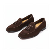 three-quarter-view - Suede Slip-On Loafers