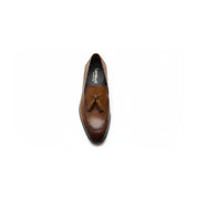 Brown Leather Tassels Moccasins - top-down-view