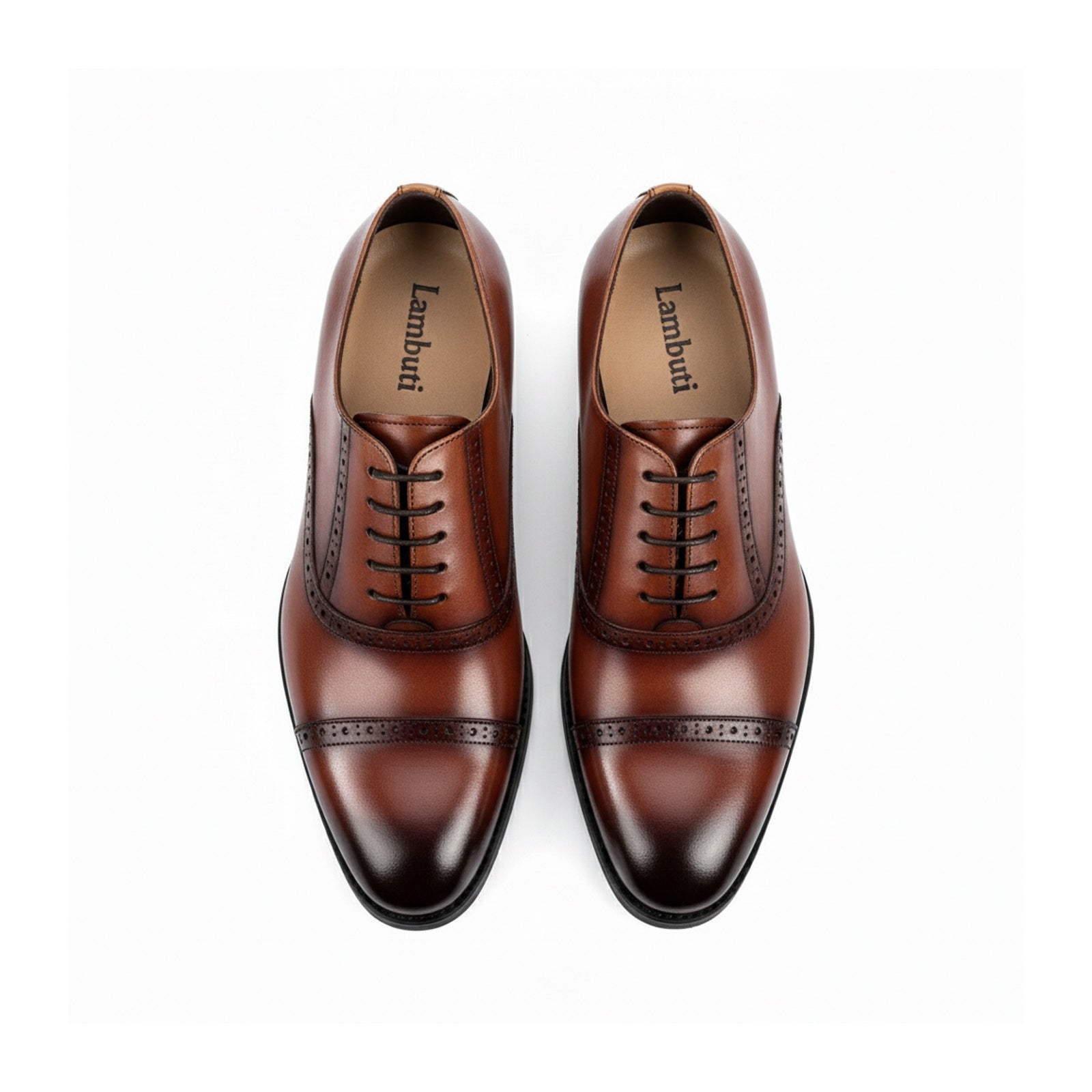 top-down-view - Cow Leather Oxford Brogue Dress Shoes