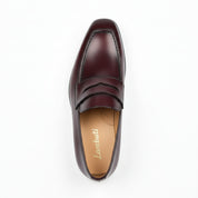 Dark Burgundy Leather Formal Shoes - top-down-view