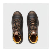 top-down-view - Distressed Leather Motorcycle Sneakers