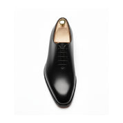 Men's Black Leather Oxford Dress Shoes - top-down-view