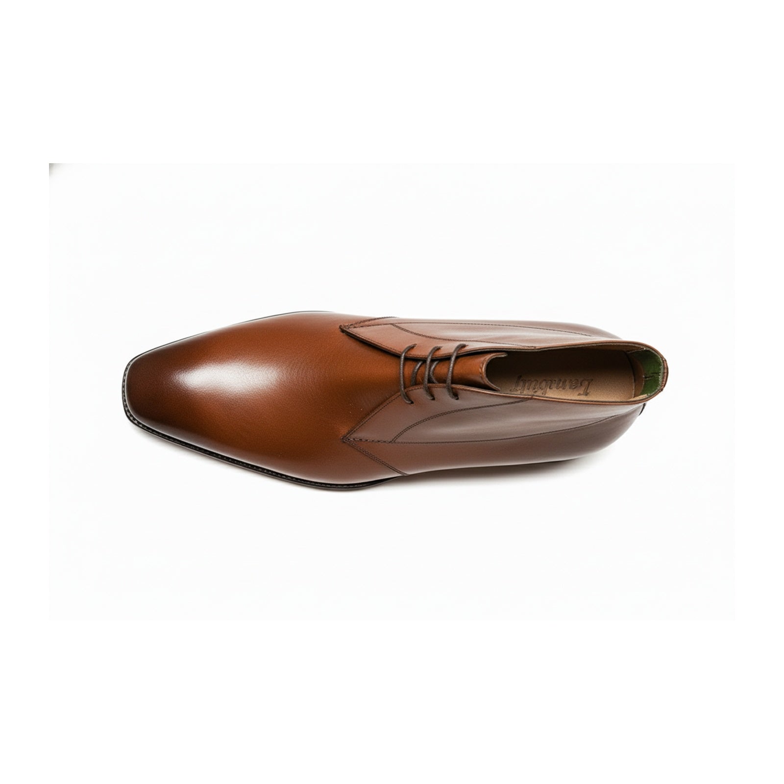 Men's Brown Leather Ankle Boots - Chukka Style - top-down-view
