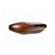 Men's Brown Leather Ankle Boots - Chukka Style - top-down-view