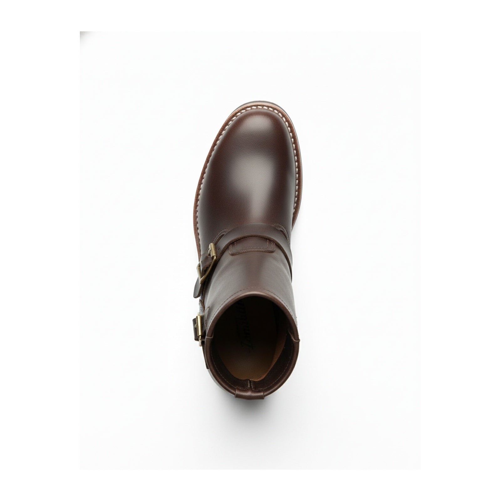 Men's Maroon Leather Work Boots - top-down-view