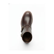 Men's Maroon Leather Work Boots - top-down-view