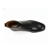 Men's Handmade Black Leather Ankle Boots with Premium Craftsmanship - top-down-view