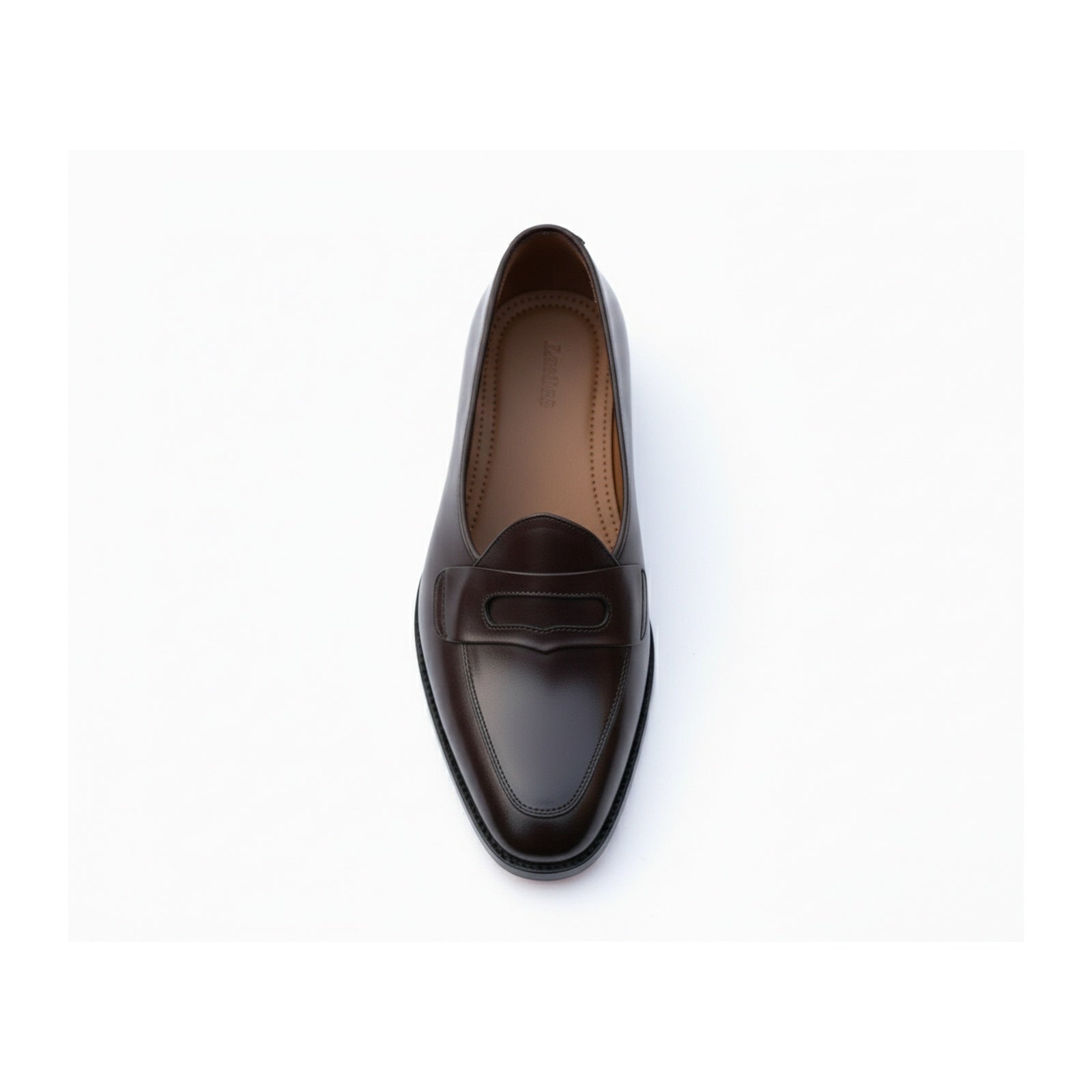 Men's Black Leather Moccasins - top-down-view