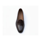 Men's Black Leather Moccasins - top-down-view