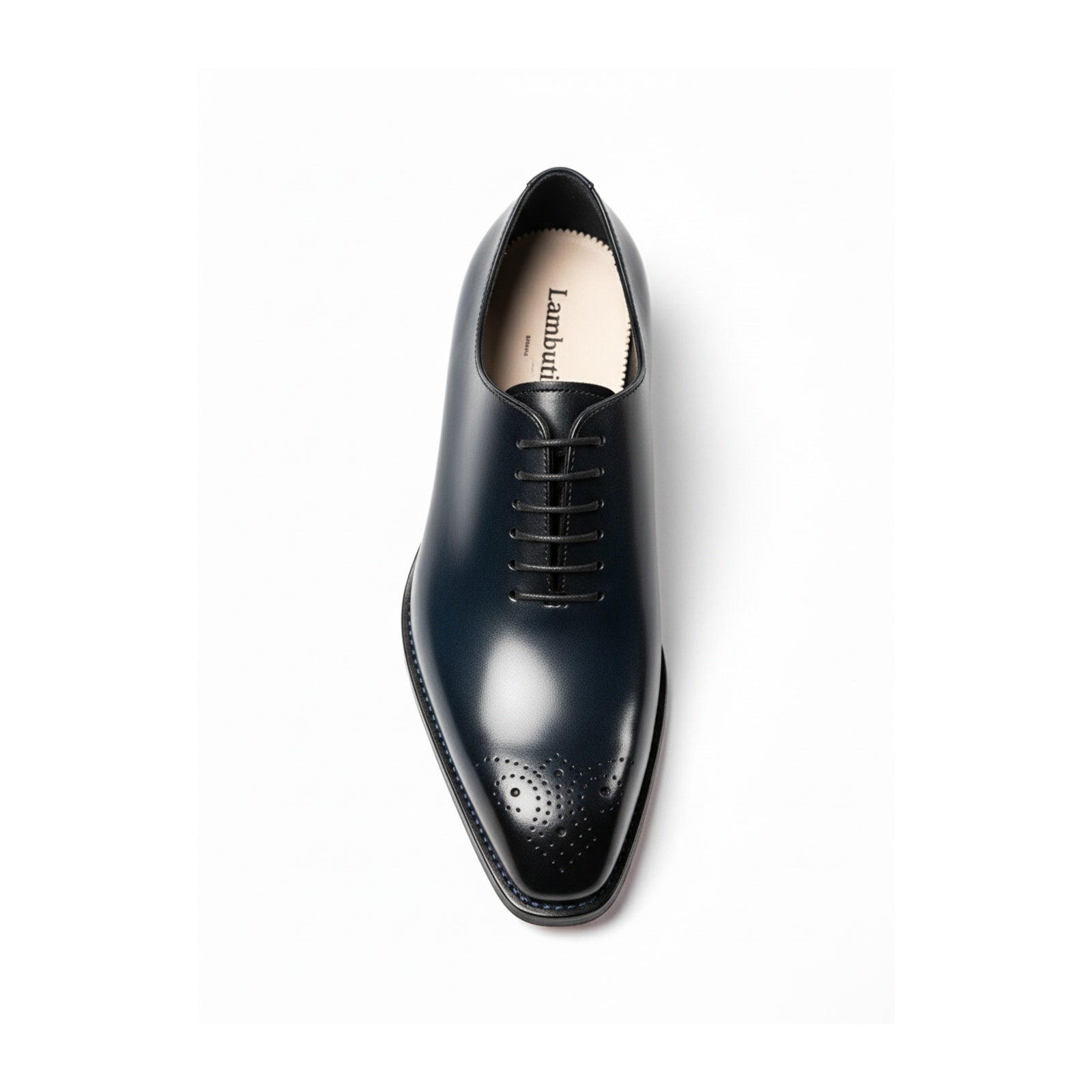Men's Black Leather Tuxedo Shoes - top-down-view