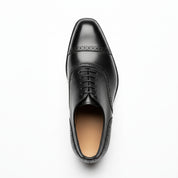 Men's Black Leather Brogue Oxford Shoes - top-down-view