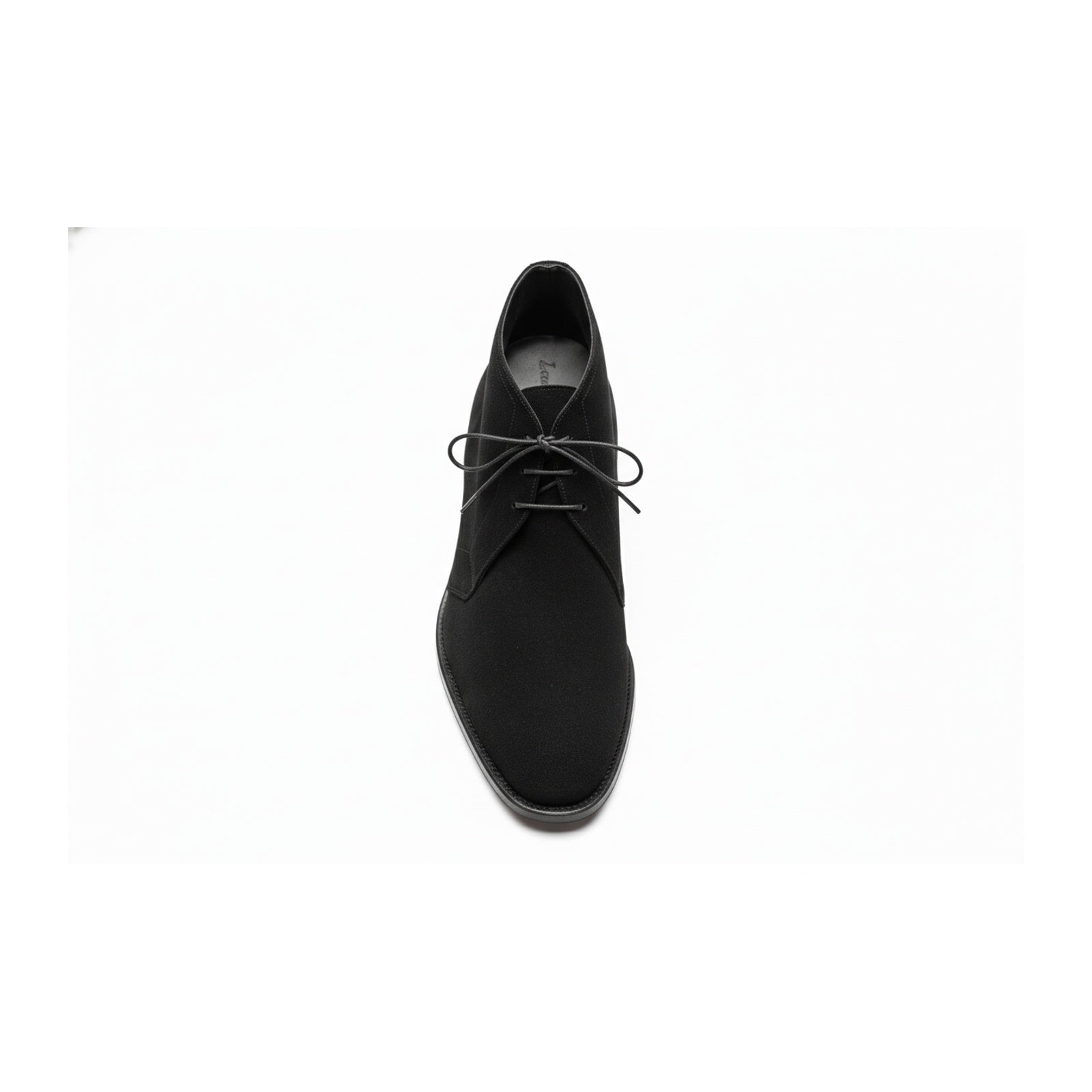 Men's Handmade Black Suede Chukka Boots with Luxurious Craftsmanship - top-down-view