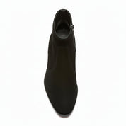 Men's Black Suede Zipper Boots - top-down-view