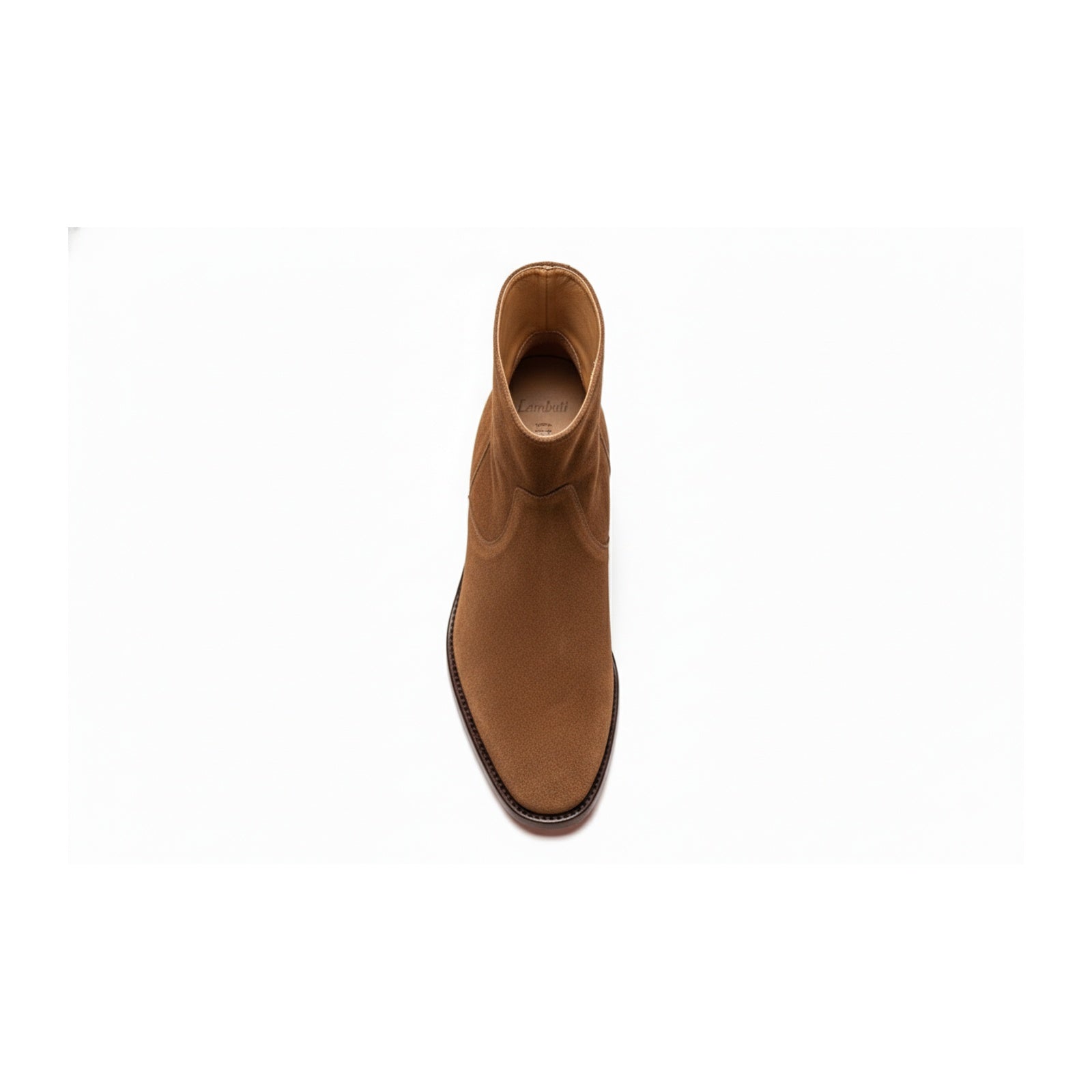 Men's Brown Suede Zipper Ankle Boots - top-down-view
