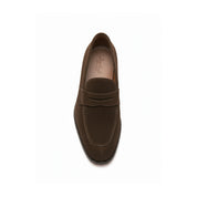 Men's Brown Suede Moccasin Loafers - top-down-view