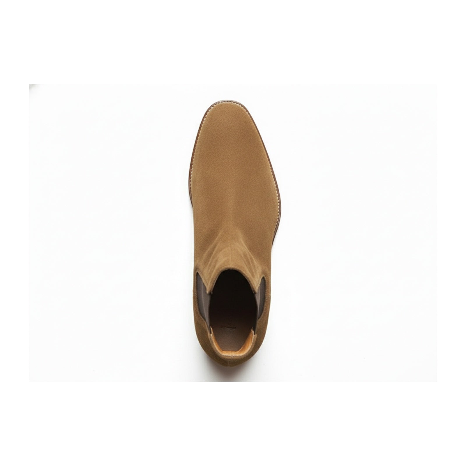 Men's Tan Suede Chelsea Ankle Boots - top-down-view