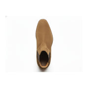 Men's Tan Suede Chelsea Ankle Boots - top-down-view