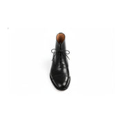 Men's Black Leather Brogue Dress Boots - top-down-view
