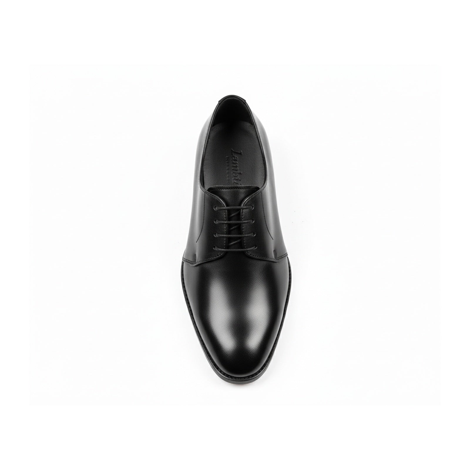 Men's Black Leather Lace-up Dress Shoes - top-down-view
