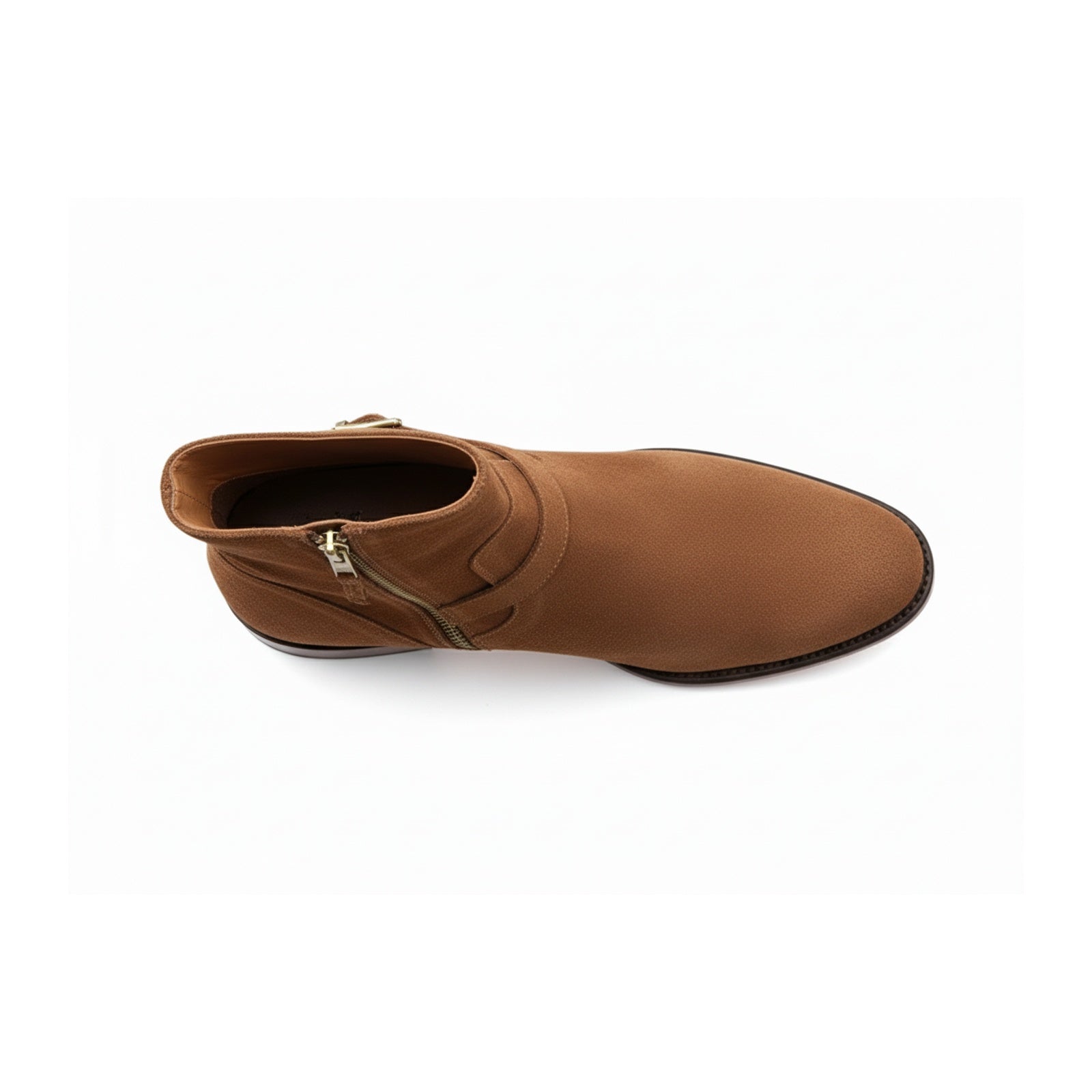 Men's Brown Suede Ankle Boots - top-down-view